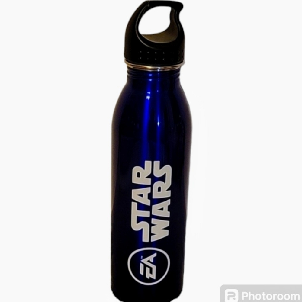 NEW With Tags Star Wars Metallic Blue Stainless Steel Water Bottle, 24‎ oz.